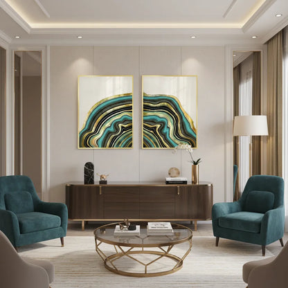 Peacock Vein Set of 2 - Fine Art