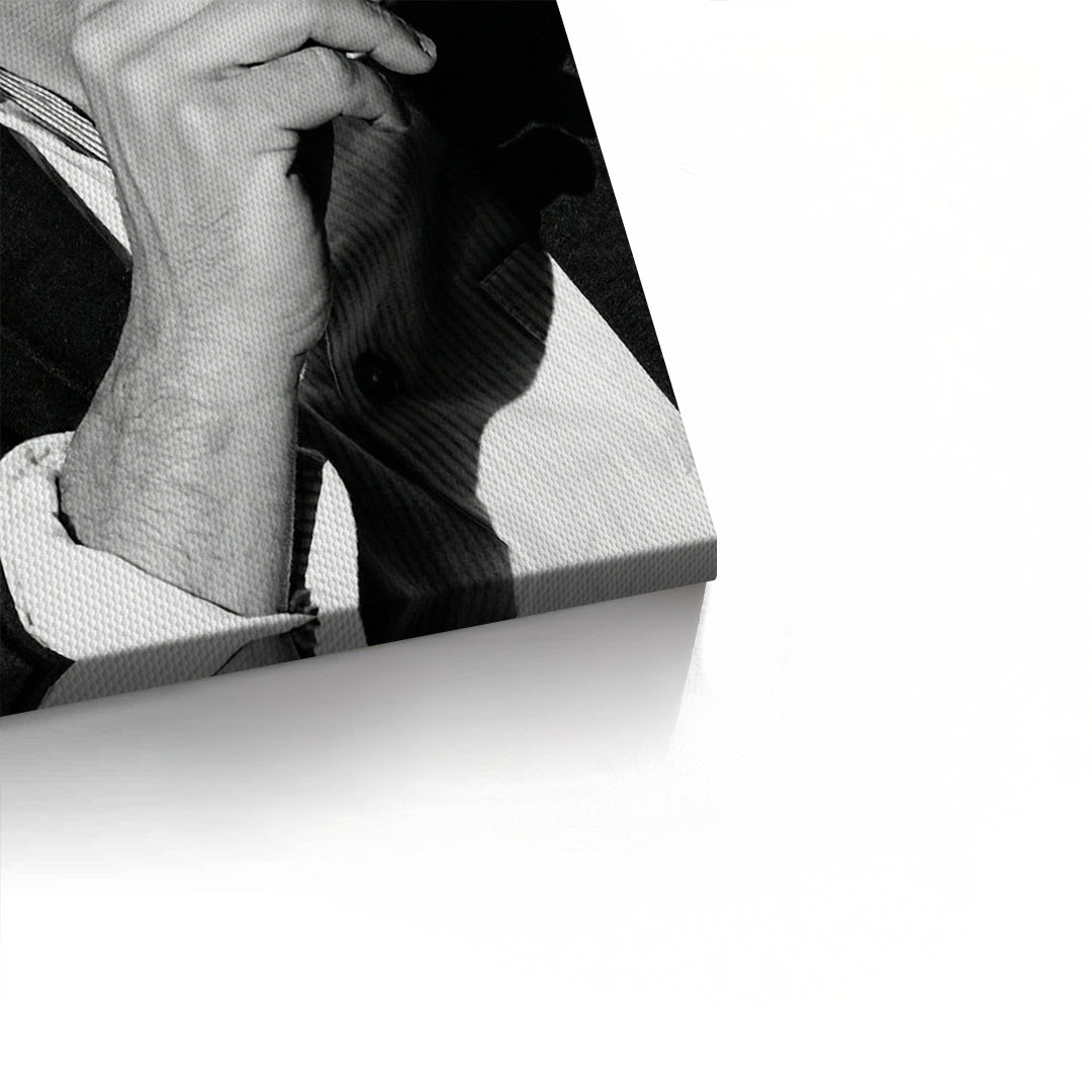 2Pedro Pascal Black and White Cinematic Portrait - Canvas
