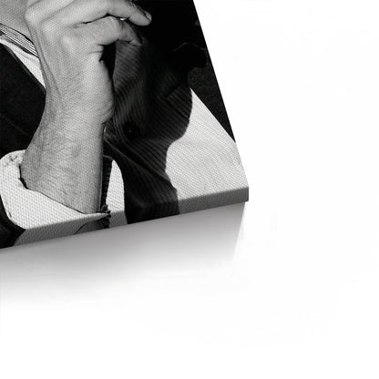 Pedro Pascal Black and White Cinematic Portrait - Canvas
