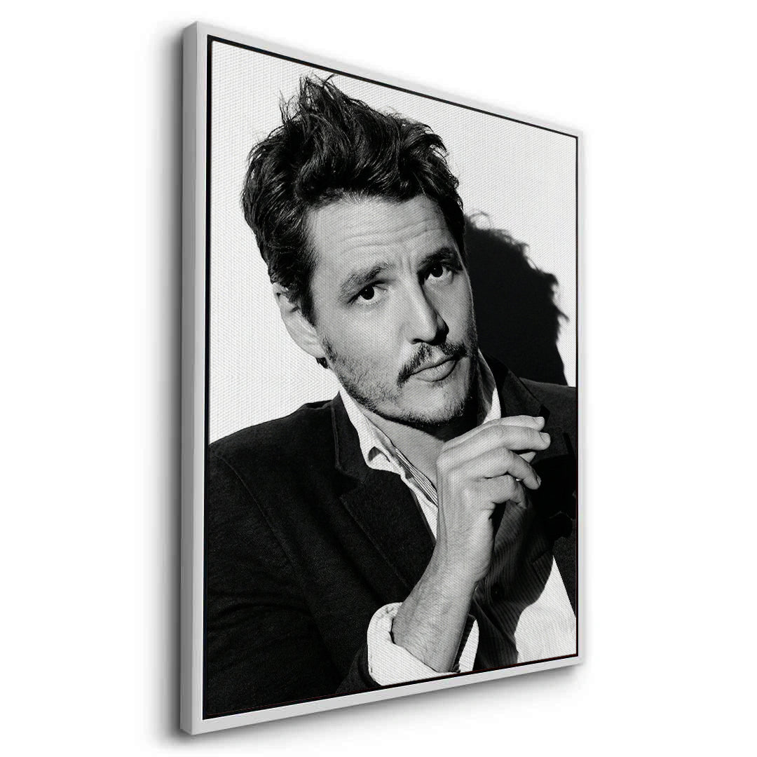 2Pedro Pascal Black and White Cinematic Portrait - Canvas