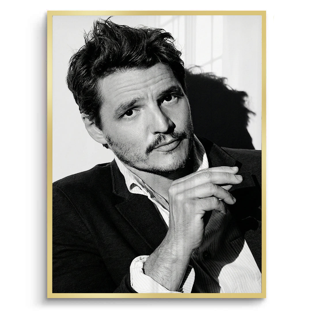 2Pedro Pascal Black and White Cinematic Portrait - Fine Art