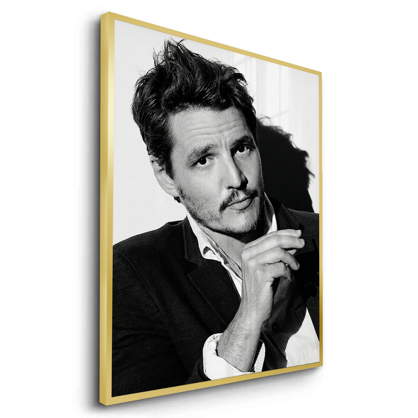 2Pedro Pascal Black and White Cinematic Portrait - Fine Art