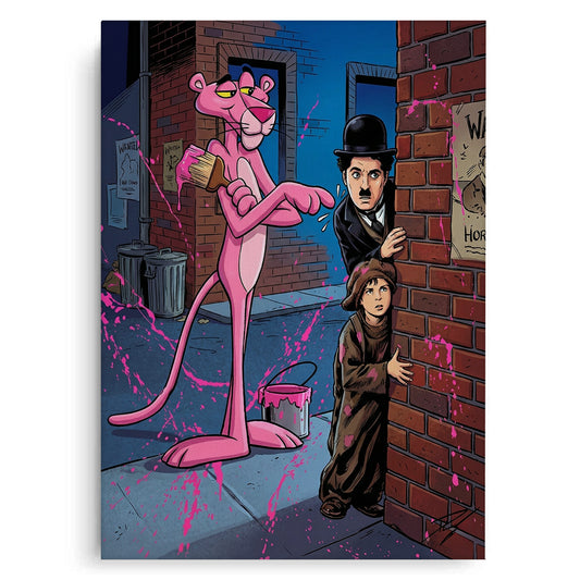 Pink Panther & Charlie Chaplin - Canvas