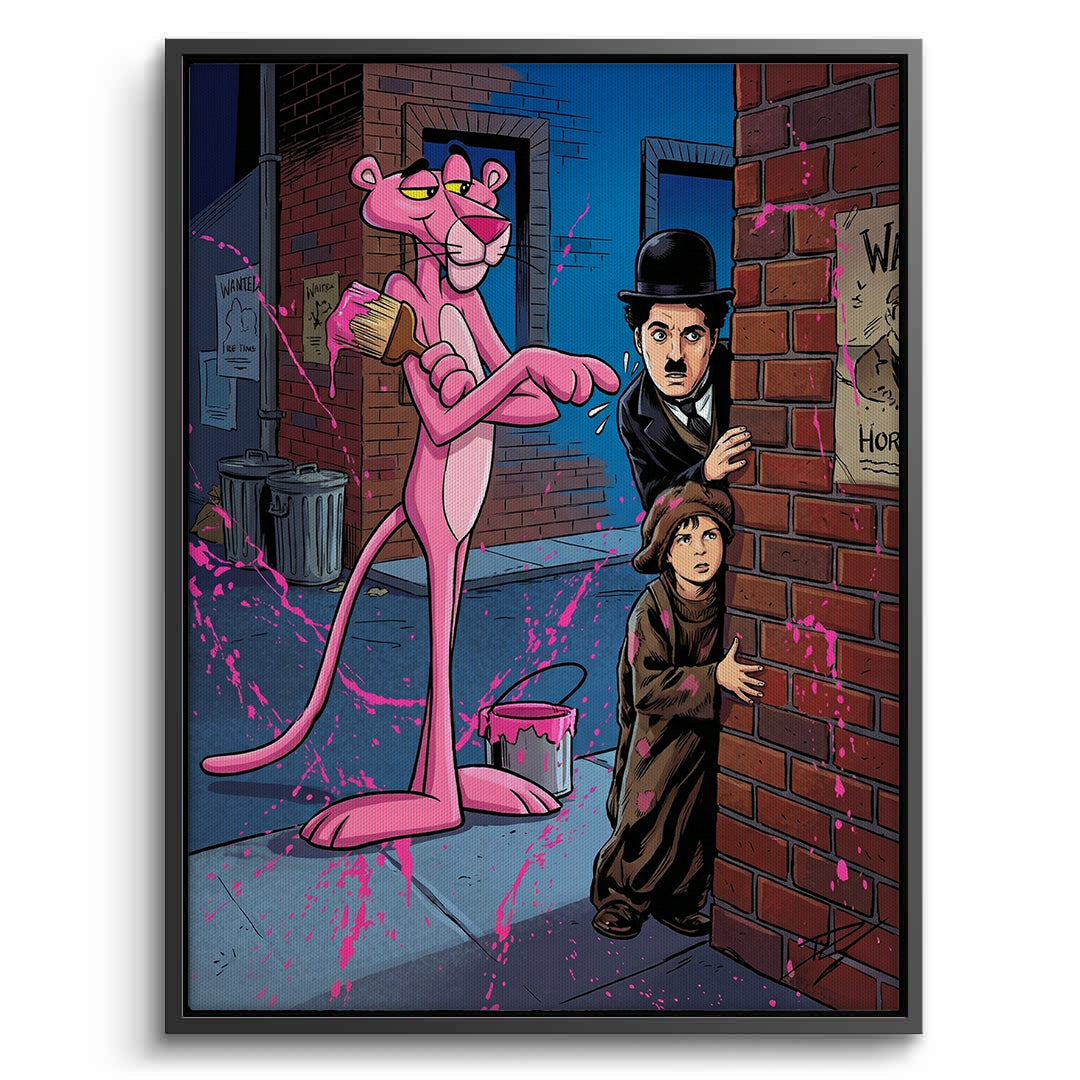 2Pink Panther & Charlie Chaplin - Canvas