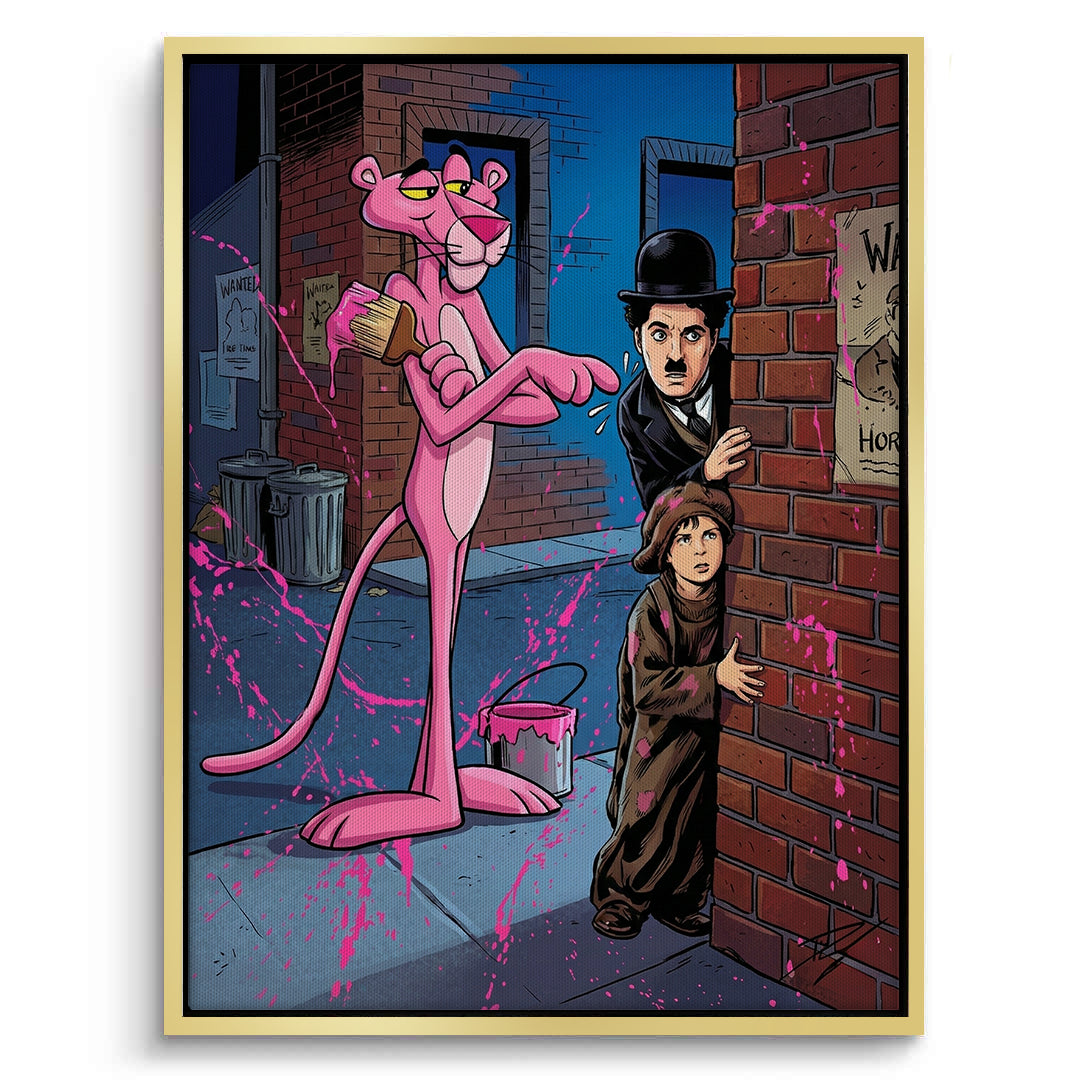 2Pink Panther & Charlie Chaplin - Canvas
