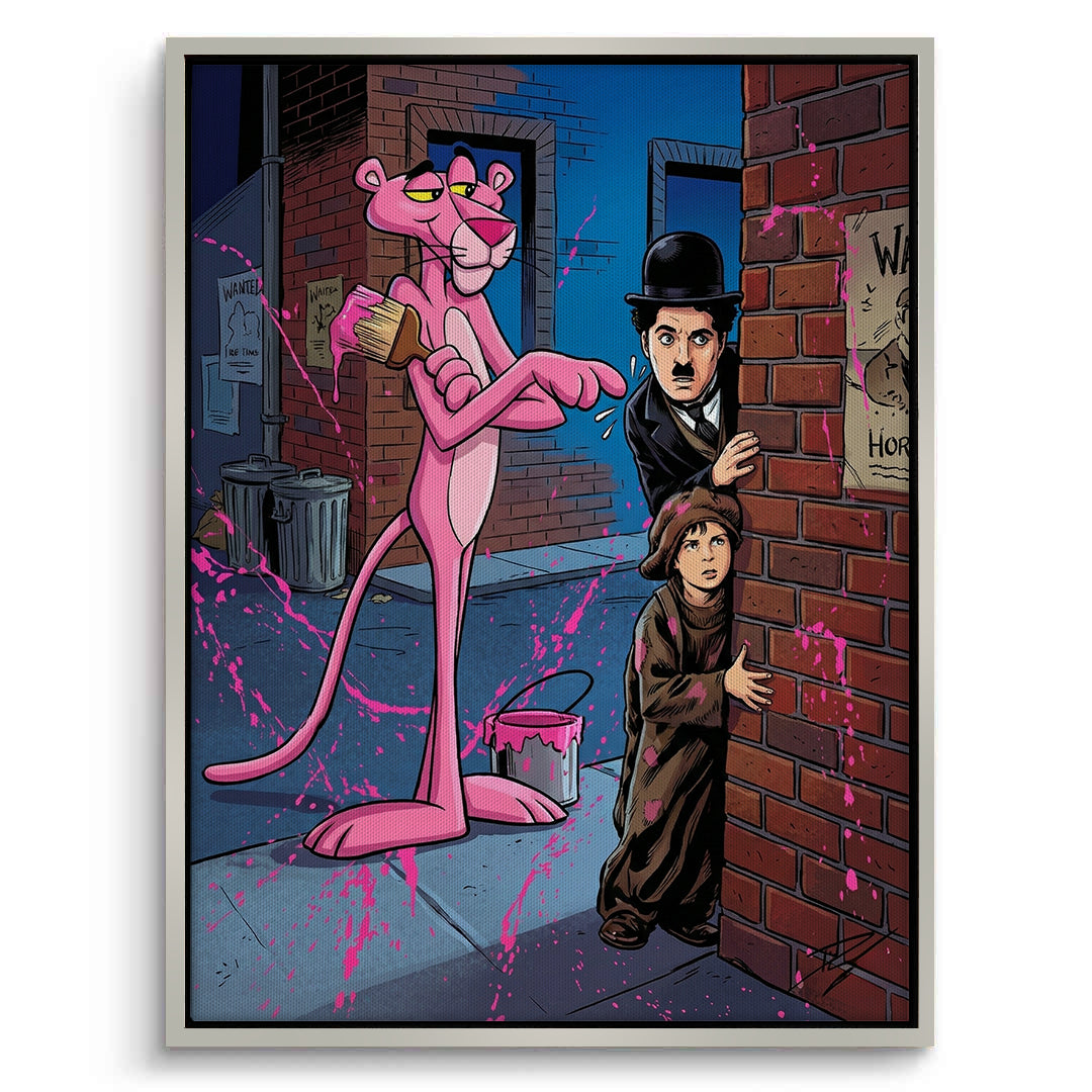 2Pink Panther & Charlie Chaplin - Canvas