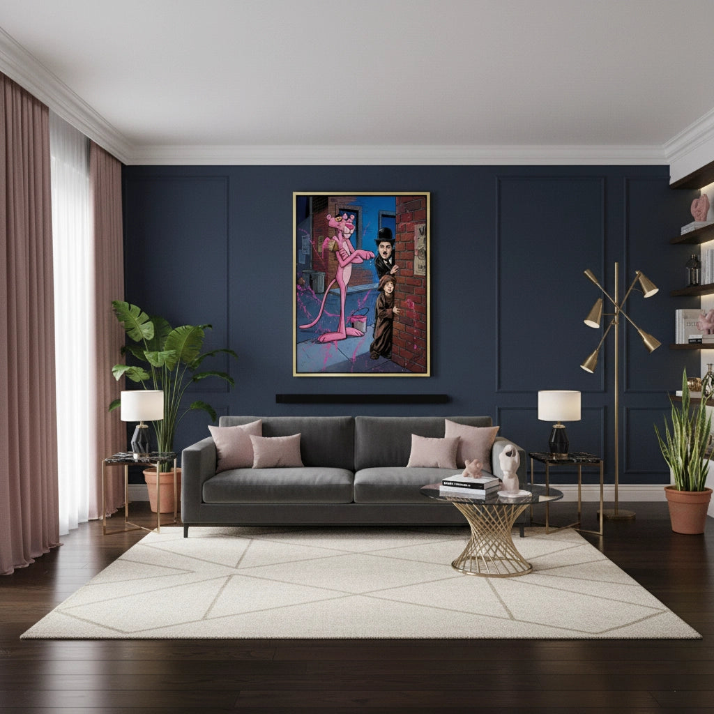 2Pink Panther & Charlie Chaplin - Canvas