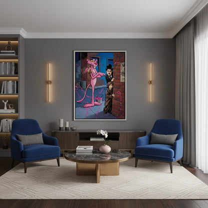Pink Panther & Charlie Chaplin - Canvas