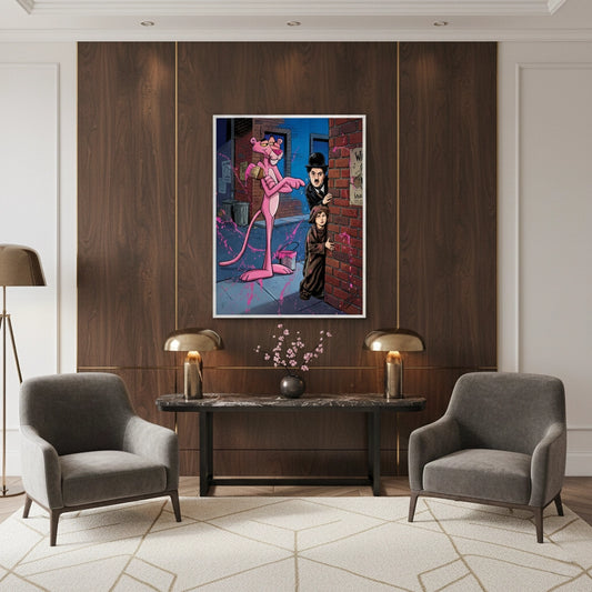 Pink Panther & Charlie Chaplin - Fine Art