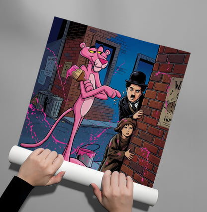Pink Panther & Charlie Chaplin - Poster