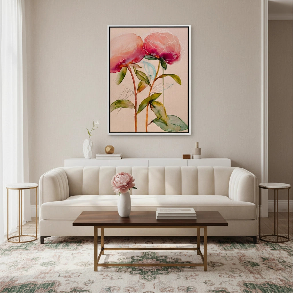 2Pink Peony - Canvas