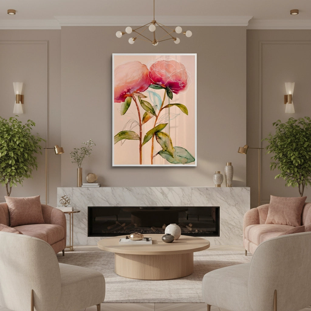 Pink Peony - Fine Art - Jasmineart.ae