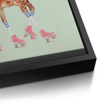 Pink Roller Skate Giraffe - Canvas