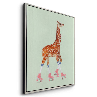 Pink Roller Skate Giraffe - Canvas