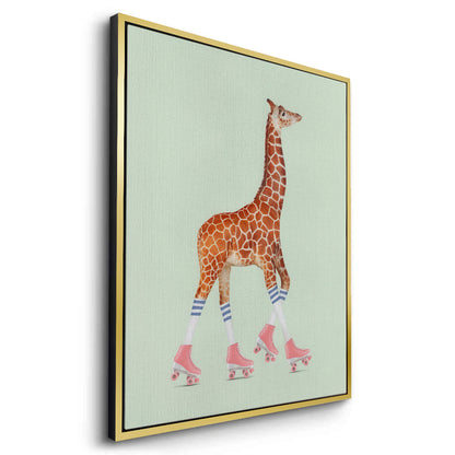 Pink Roller Skate Giraffe - Canvas