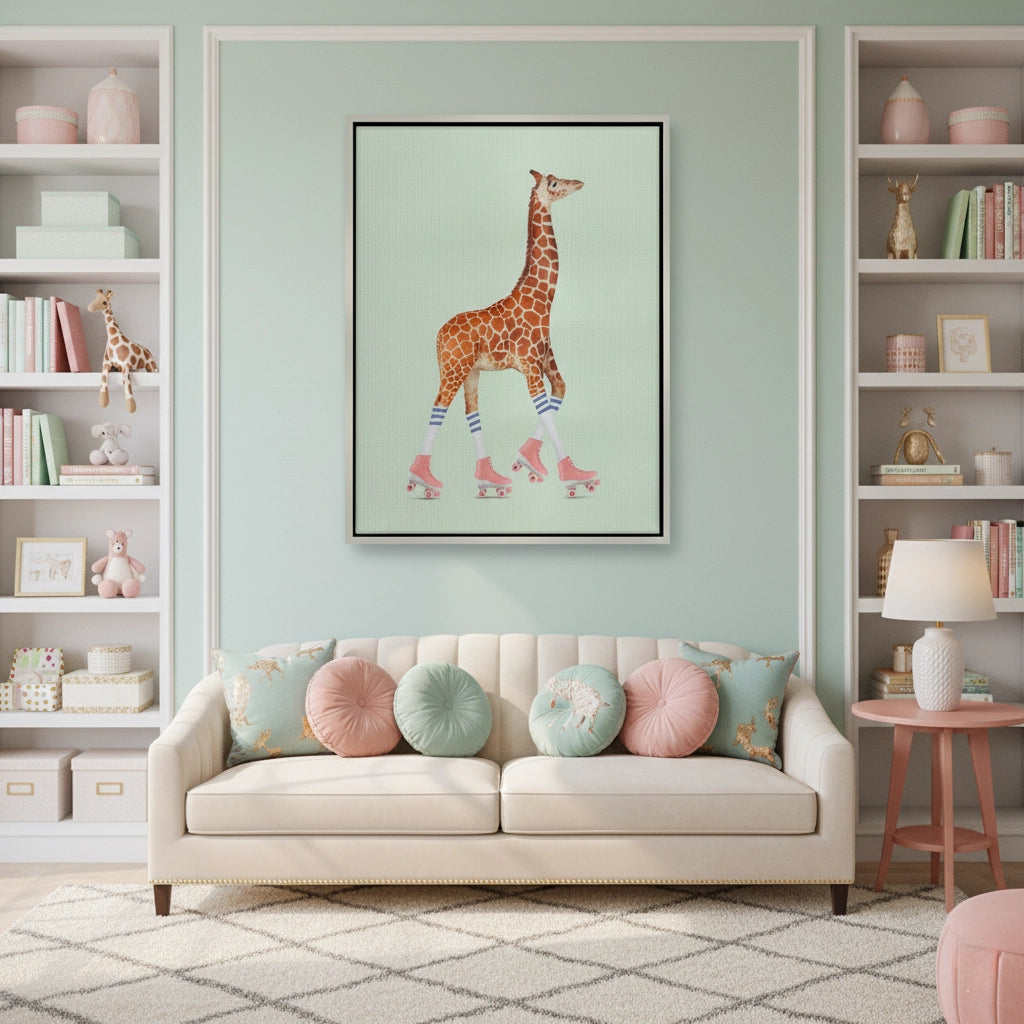 2Pink Roller Skate Giraffe - Canvas