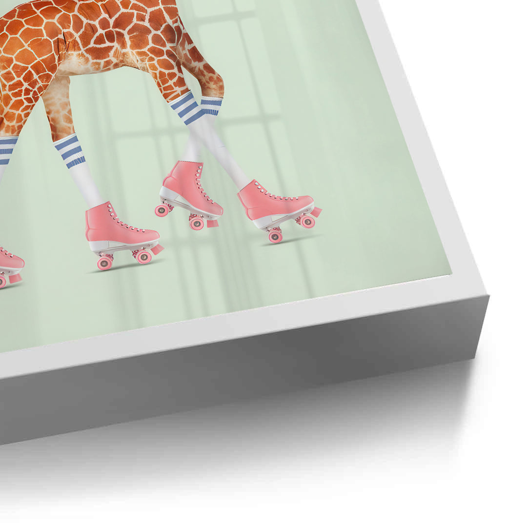 2Pink Roller Skate Giraffe - Fine Art