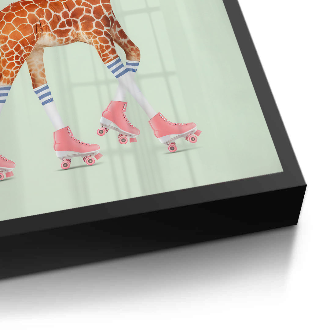 2Pink Roller Skate Giraffe - Fine Art