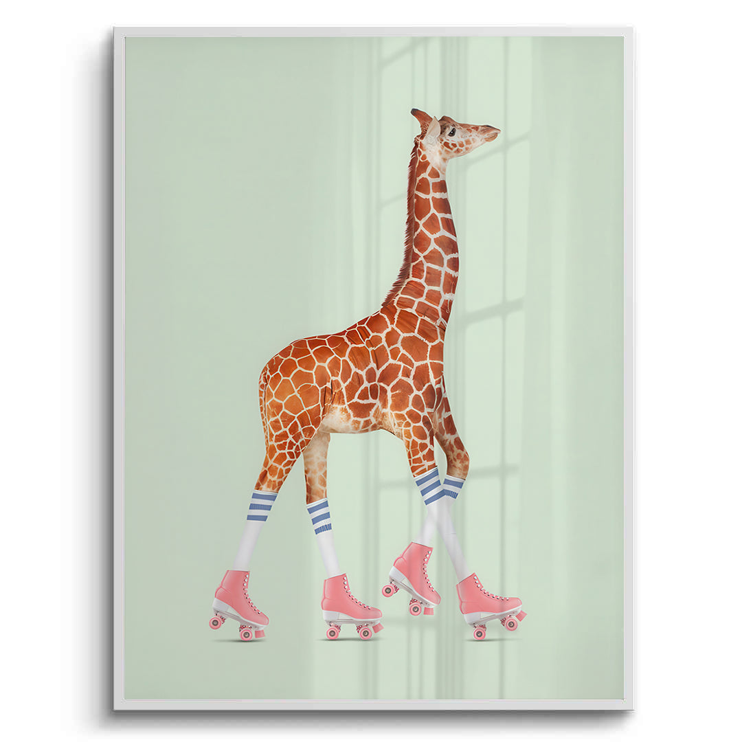 2Pink Roller Skate Giraffe - Fine Art