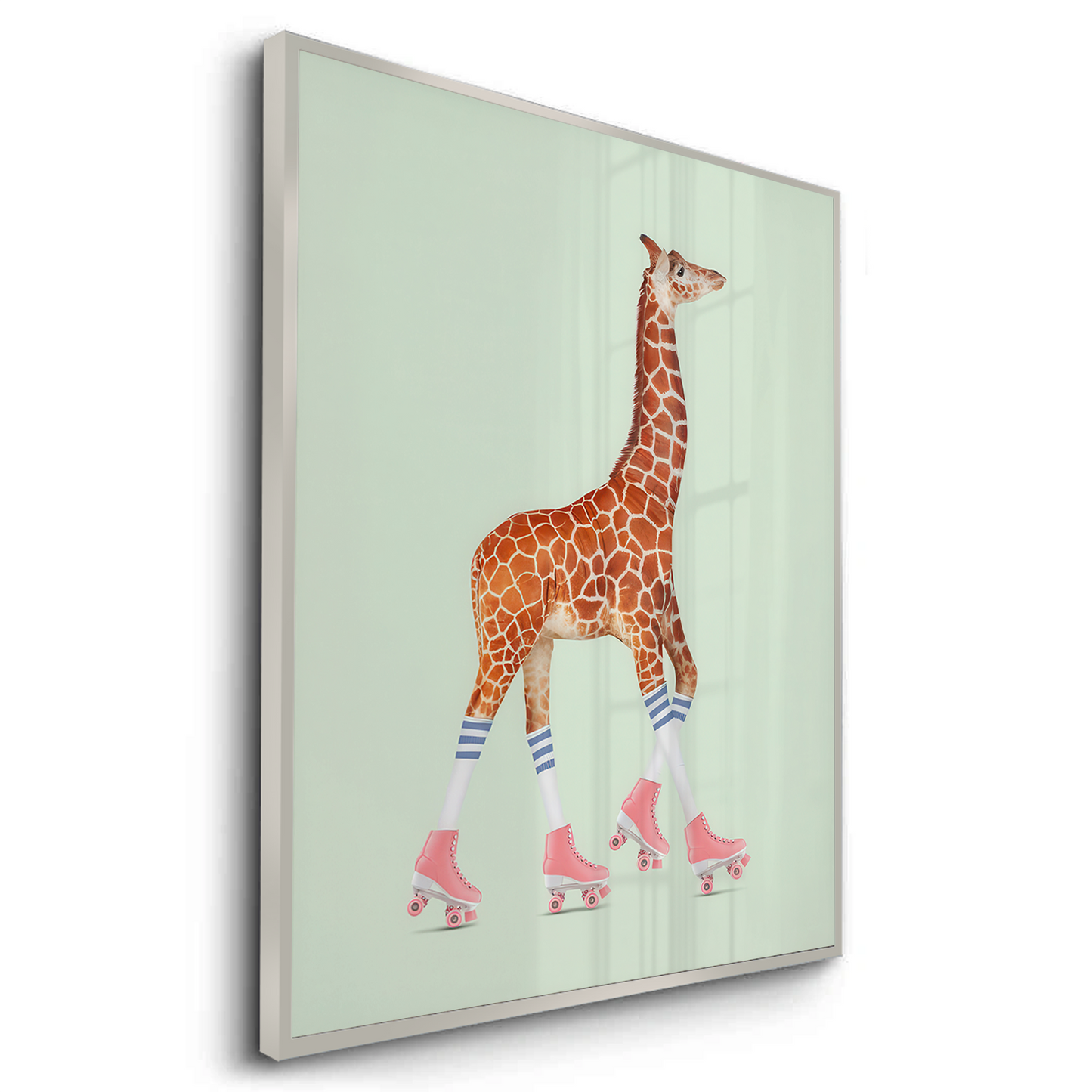 2Pink Roller Skate Giraffe - Fine Art