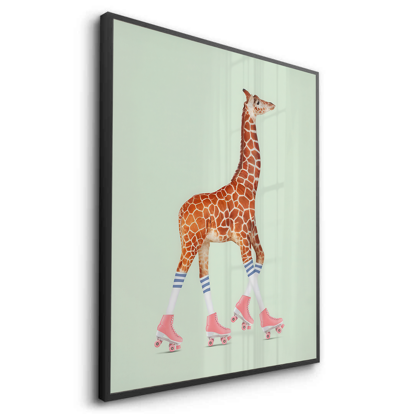 2Pink Roller Skate Giraffe - Fine Art