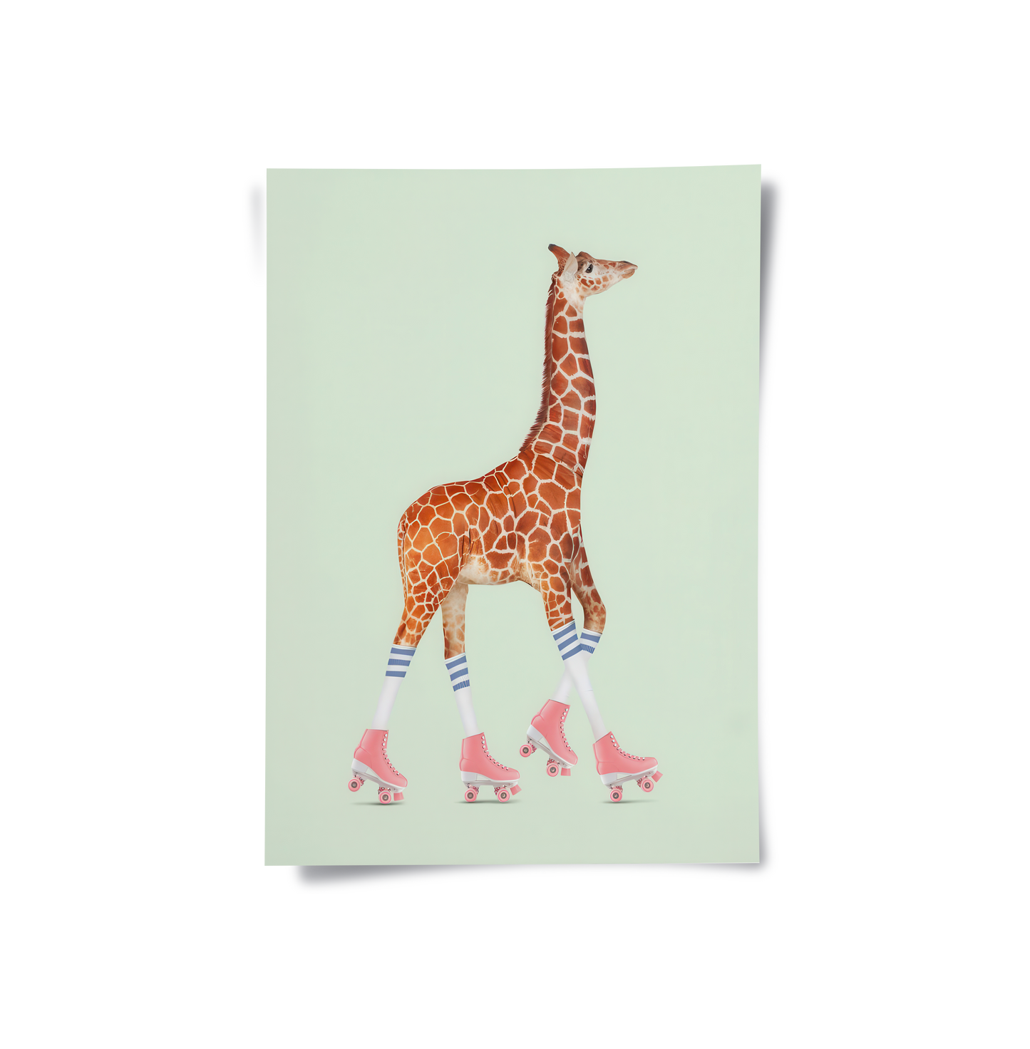 2Pink Roller Skate Giraffe - Poster