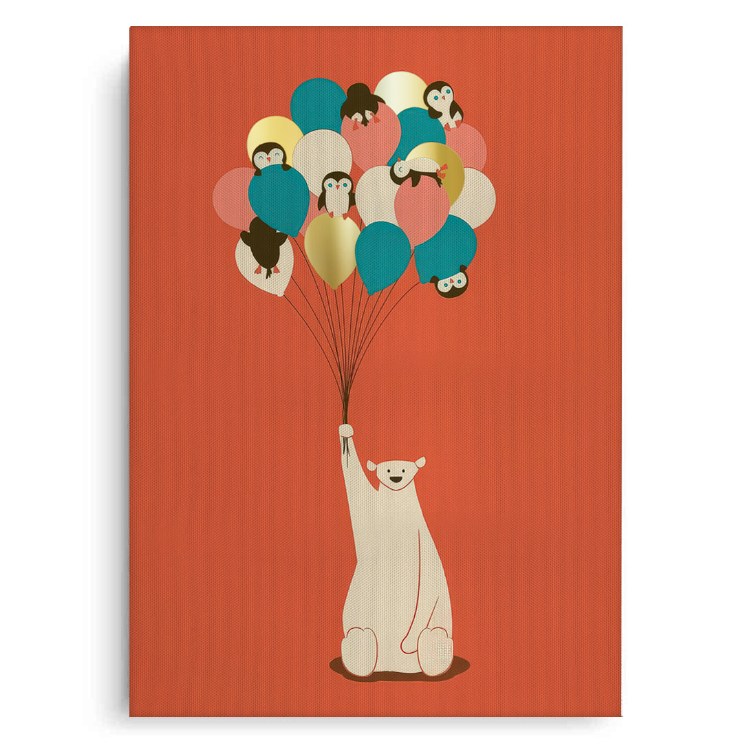 2Polar Bear Balloons - Canvas