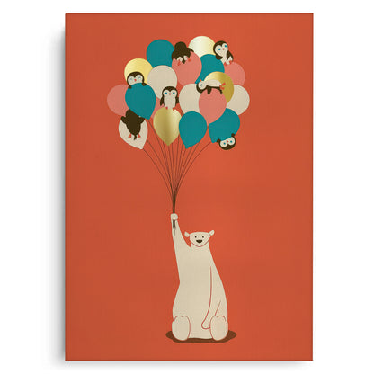 Polar Bear Balloons - Canvas