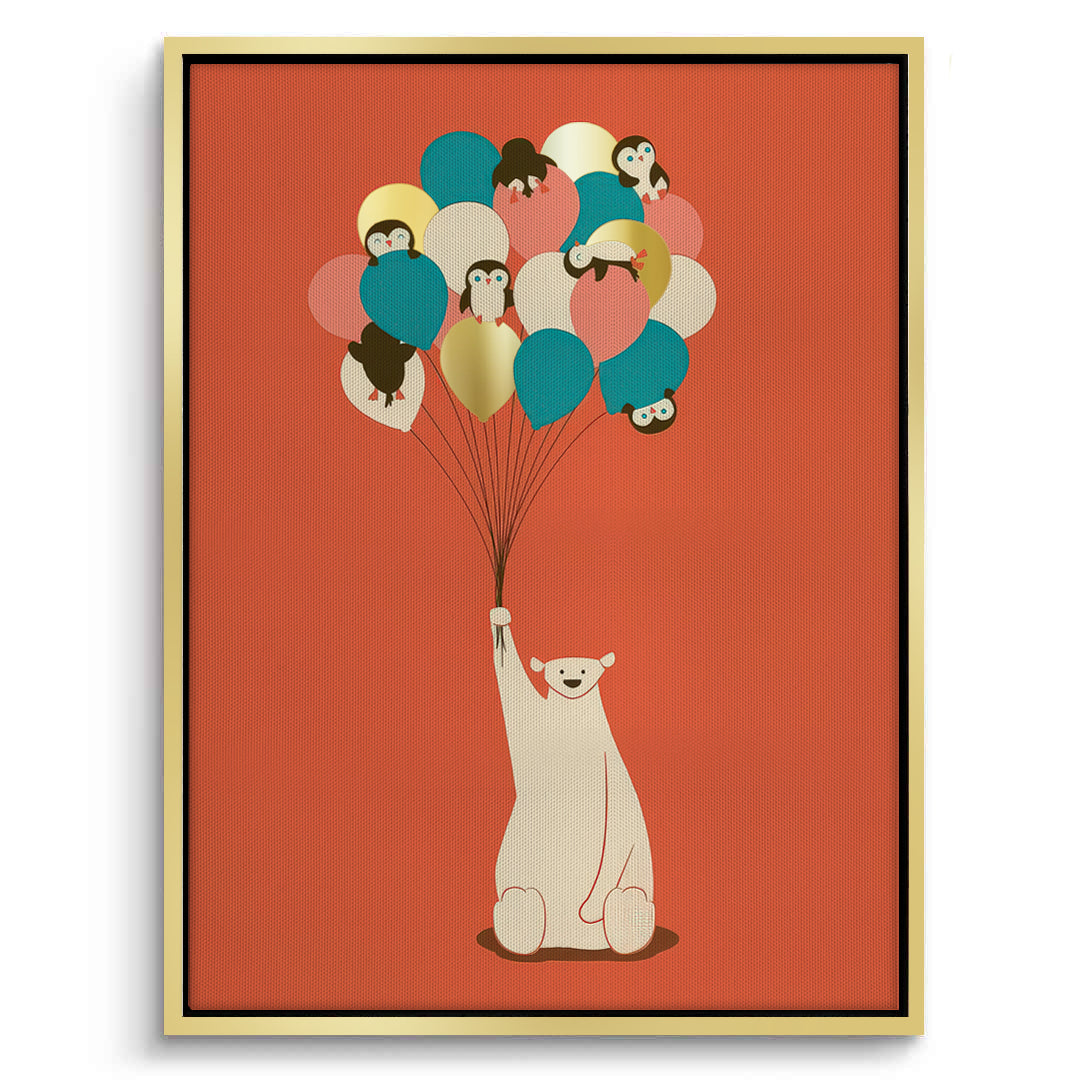 2Polar Bear Balloons - Canvas