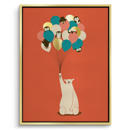 Polar Bear Balloons - Canvas