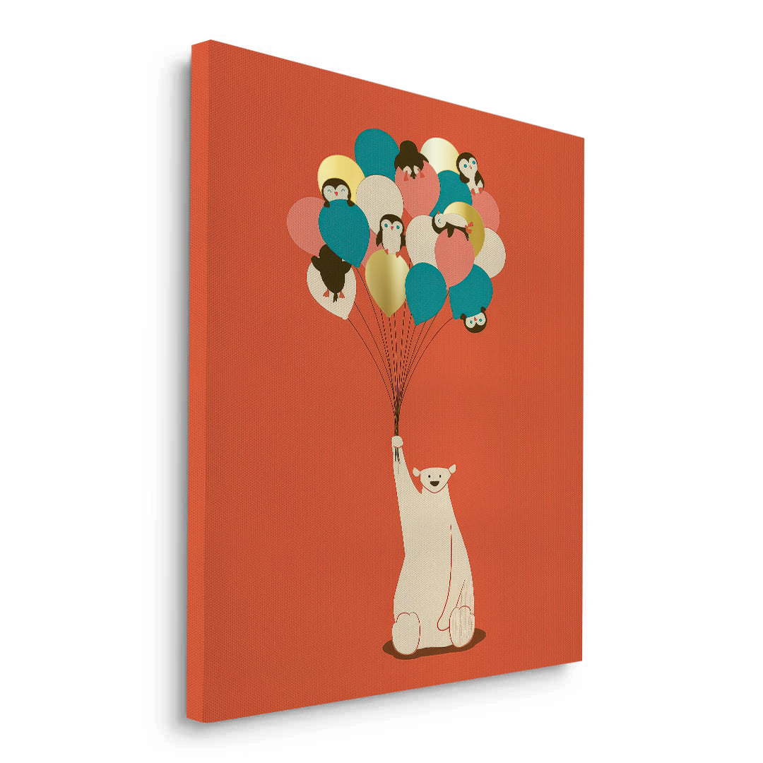 2Polar Bear Balloons - Canvas