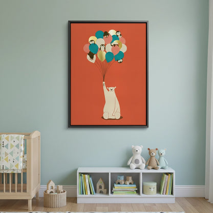 Polar Bear Balloons - Canvas
