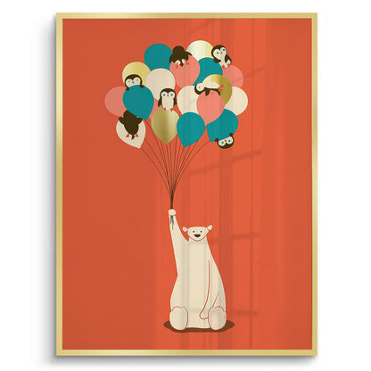 Polar Bear Balloons - Fine Art