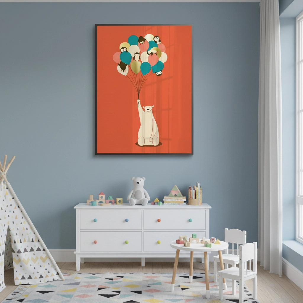 Polar Bear Balloons - Fine Art
