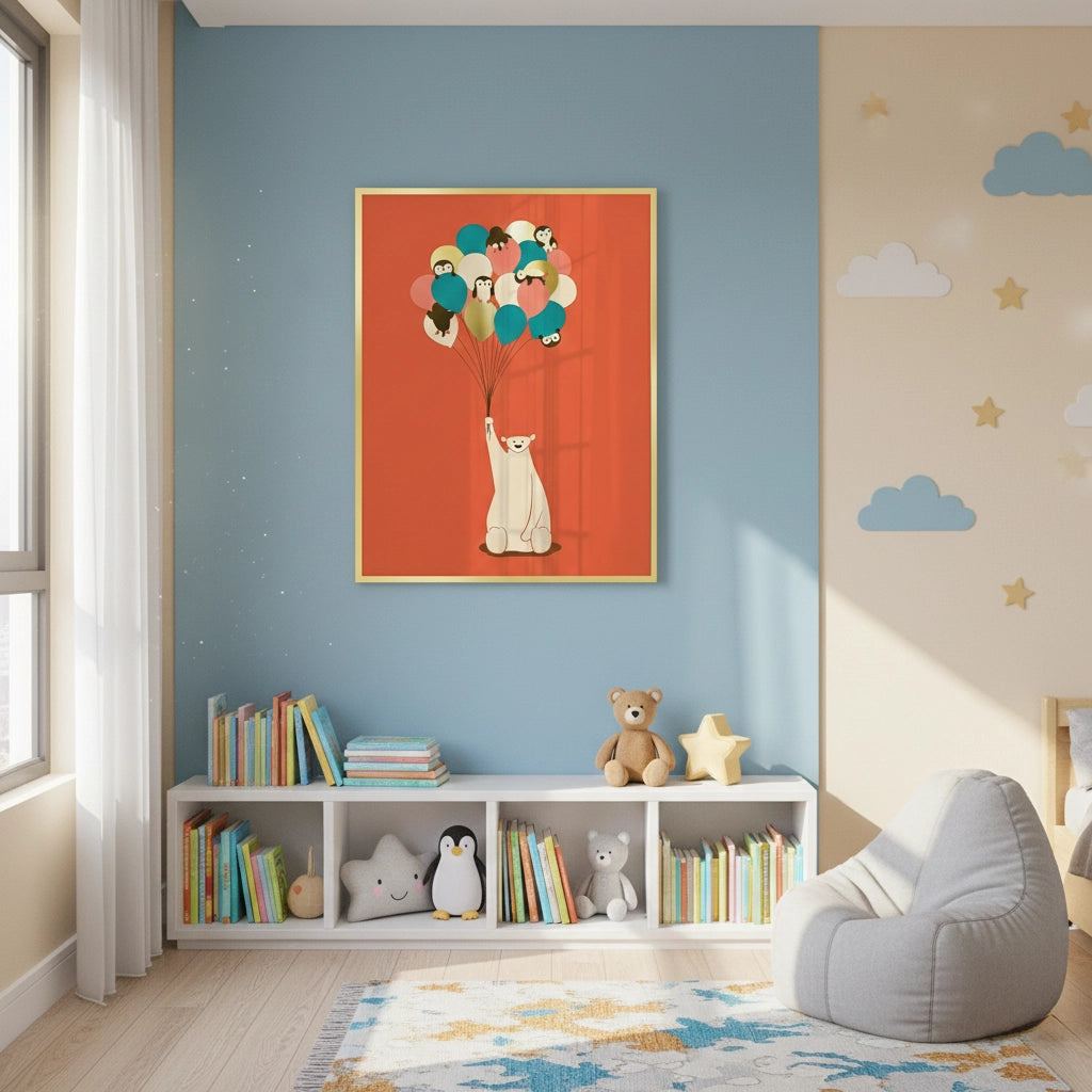 2Polar Bear Balloons - Fine Art