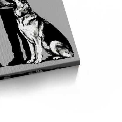 Police Officer and Boy with K9 Dog - Canvas