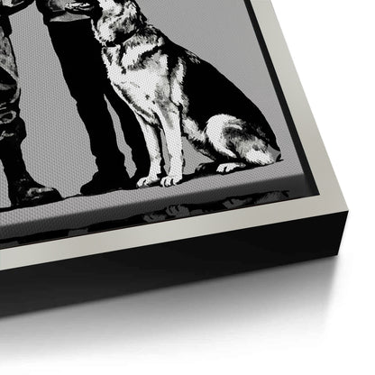 Police Officer and Boy with K9 Dog - Canvas