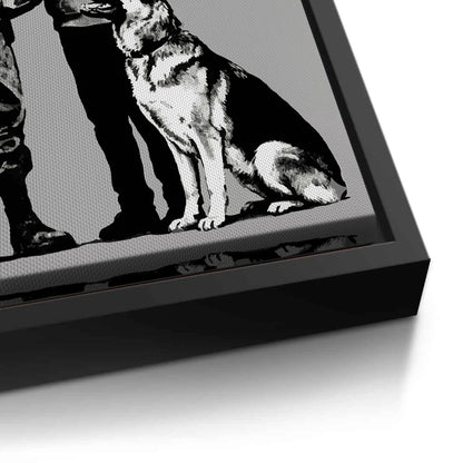 Police Officer and Boy with K9 Dog - Canvas