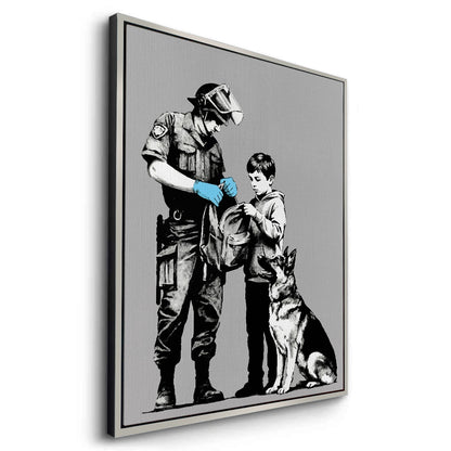 Police Officer and Boy with K9 Dog - Canvas