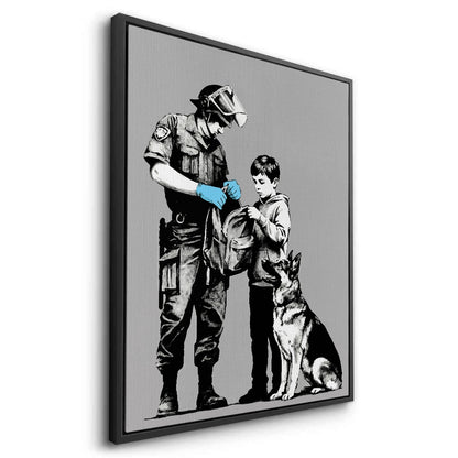 Police Officer and Boy with K9 Dog - Canvas