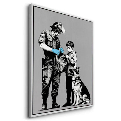 Police Officer and Boy with K9 Dog - Canvas