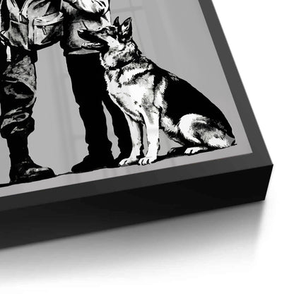 Police Officer and Boy with K9 Dog - Fine Art