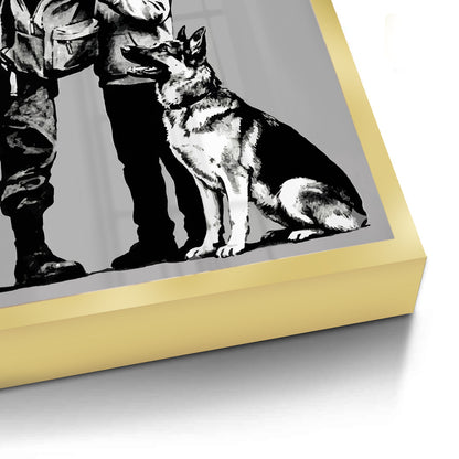 Police Officer and Boy with K9 Dog - Fine Art