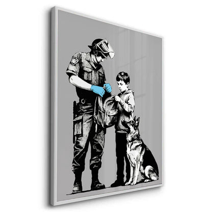 Police Officer and Boy with K9 Dog - Fine Art