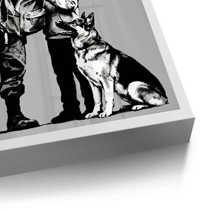 Police Officer and Boy with K9 Dog - Fine Art