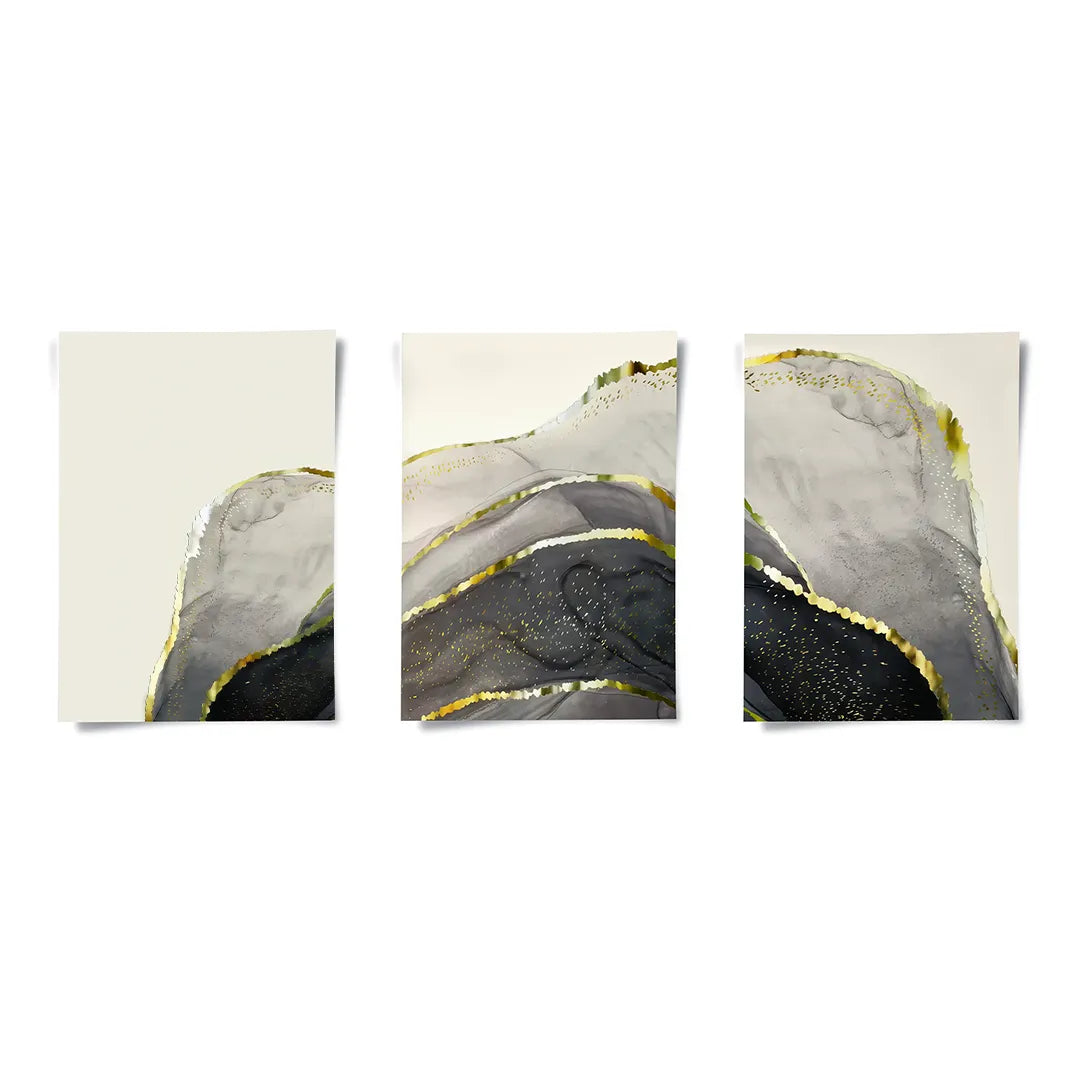 2Golden Geode Set of 3 - Poster
