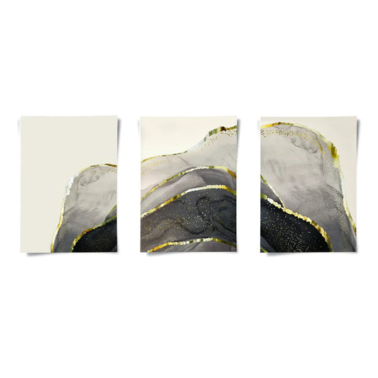 Golden Geode Set of 3 - Poster
