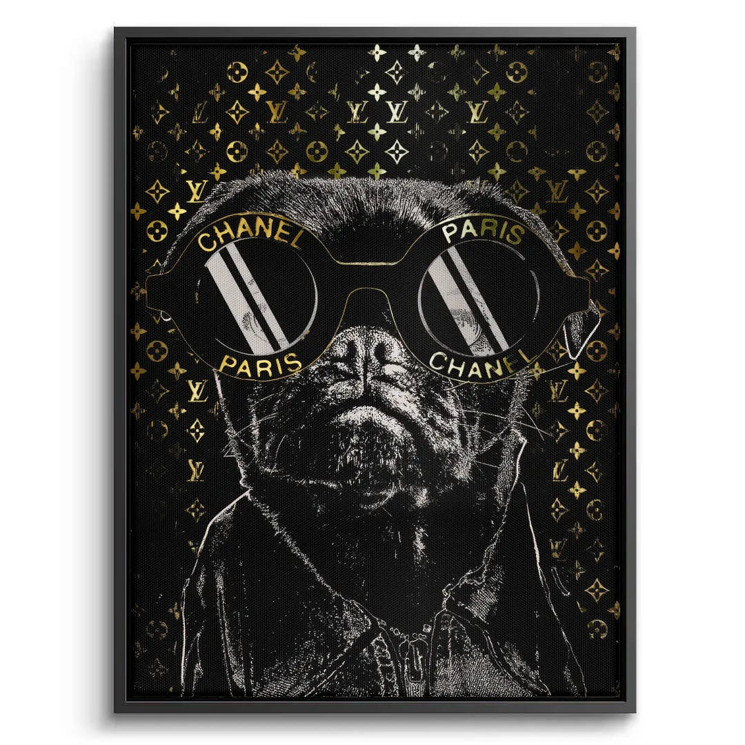 2Pug in Chanel Sunglasses - Canvas