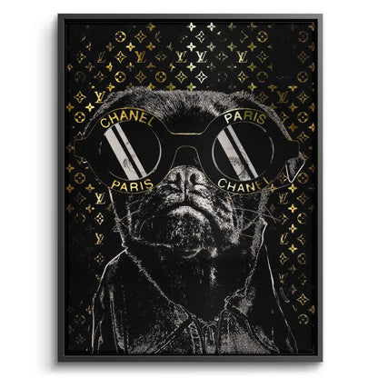 Pug in Chanel Sunglasses - Canvas