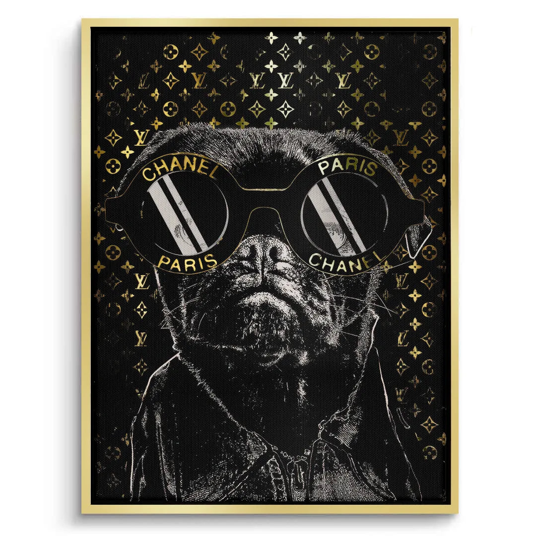 2Pug in Chanel Sunglasses - Canvas